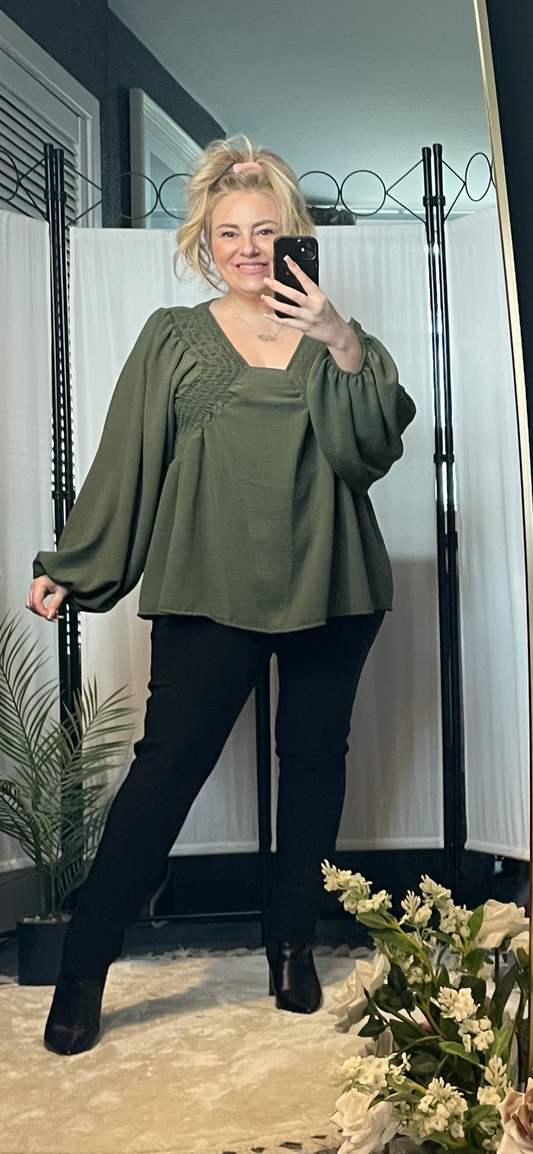 THE FREYA TOP - KHAKI