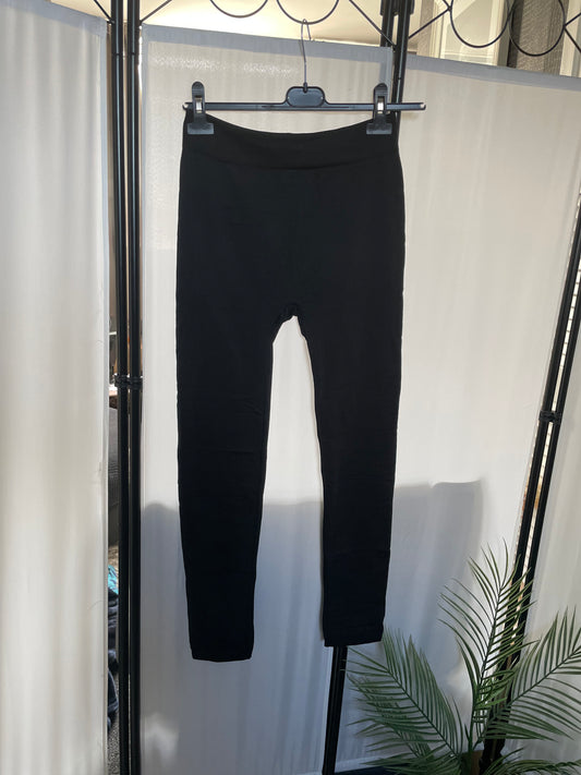 FLEECE LINED LEGGINGS - BLACK